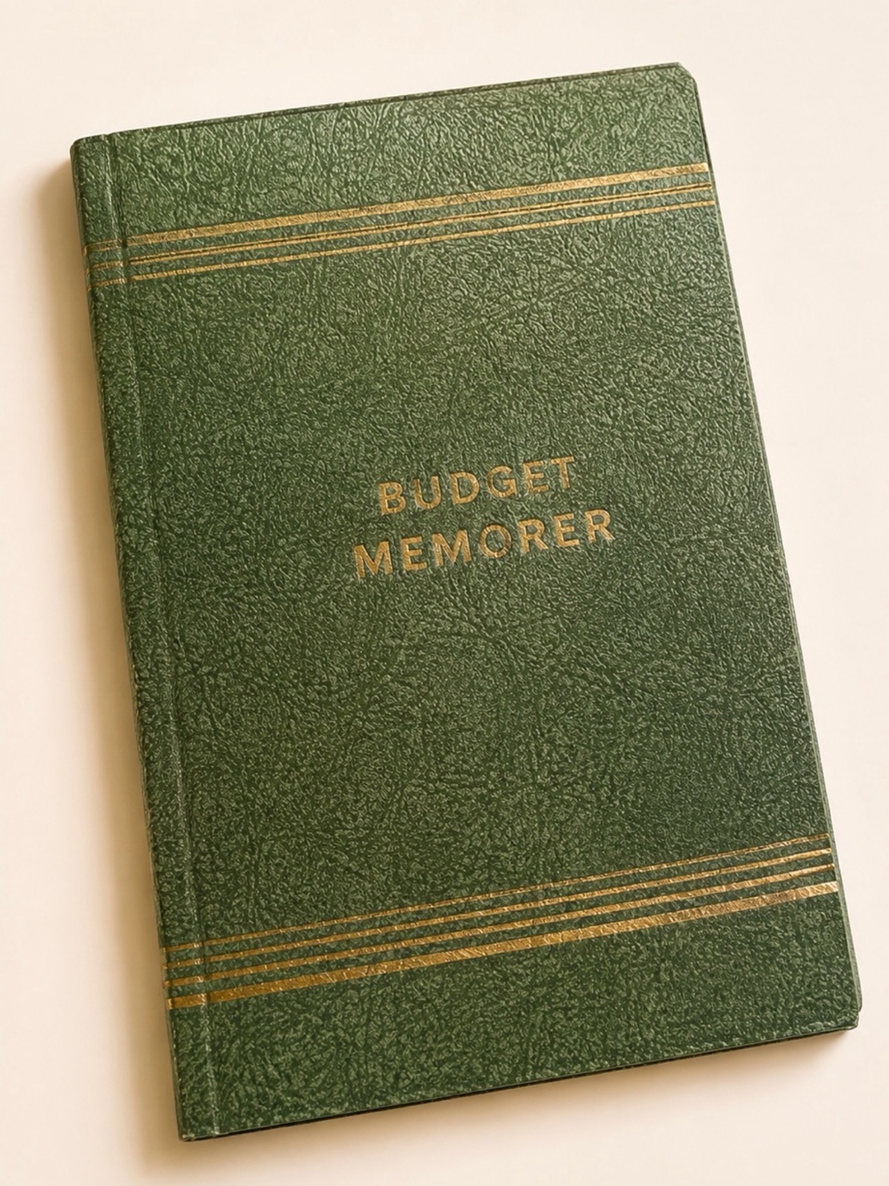 Vintage Green Budget Memorizer with Gold Accents